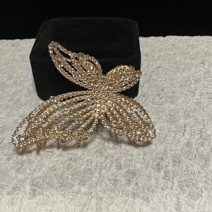 Gold rhinestone Butterfly Hair Clip - Elegant Women’s Accessory